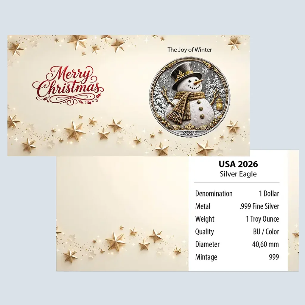 ORDER/PAYMENT Due Date 10/25/26. 2026 U.S. Eagle The Joy of Winter Edition 1 oz Silver Coin