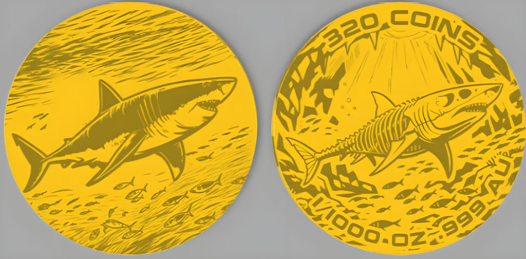 Un-Dead Shark 1/1000 oz .999 Fine Gold (Serial # Varies)
