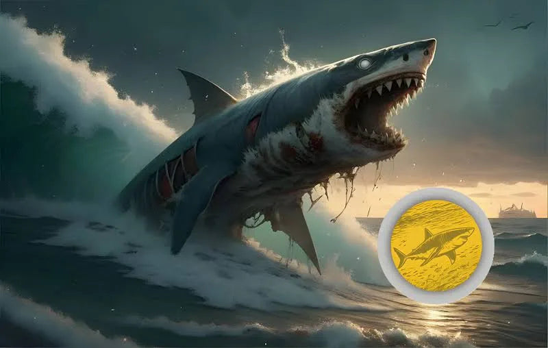 Un-Dead Shark 1/1000 oz .999 Fine Gold (Serial # Varies)