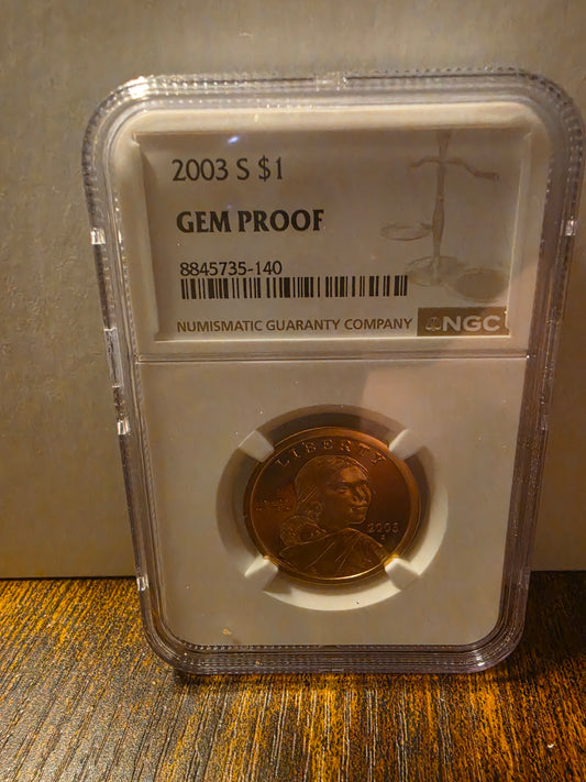 2003 S $1 GEM PRoof Sacagawea NGC