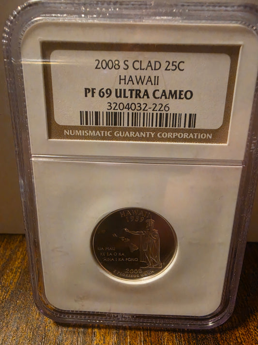 2007 S Clad 25c Hawaii PR69 Ultra Cameo
Grade
