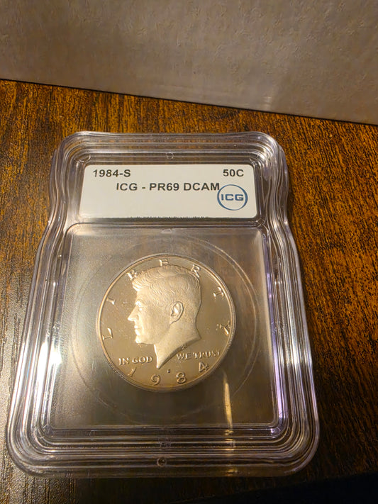 1984-S 50c ICG-PR69DCAM Kennedy Half Dollar Slab