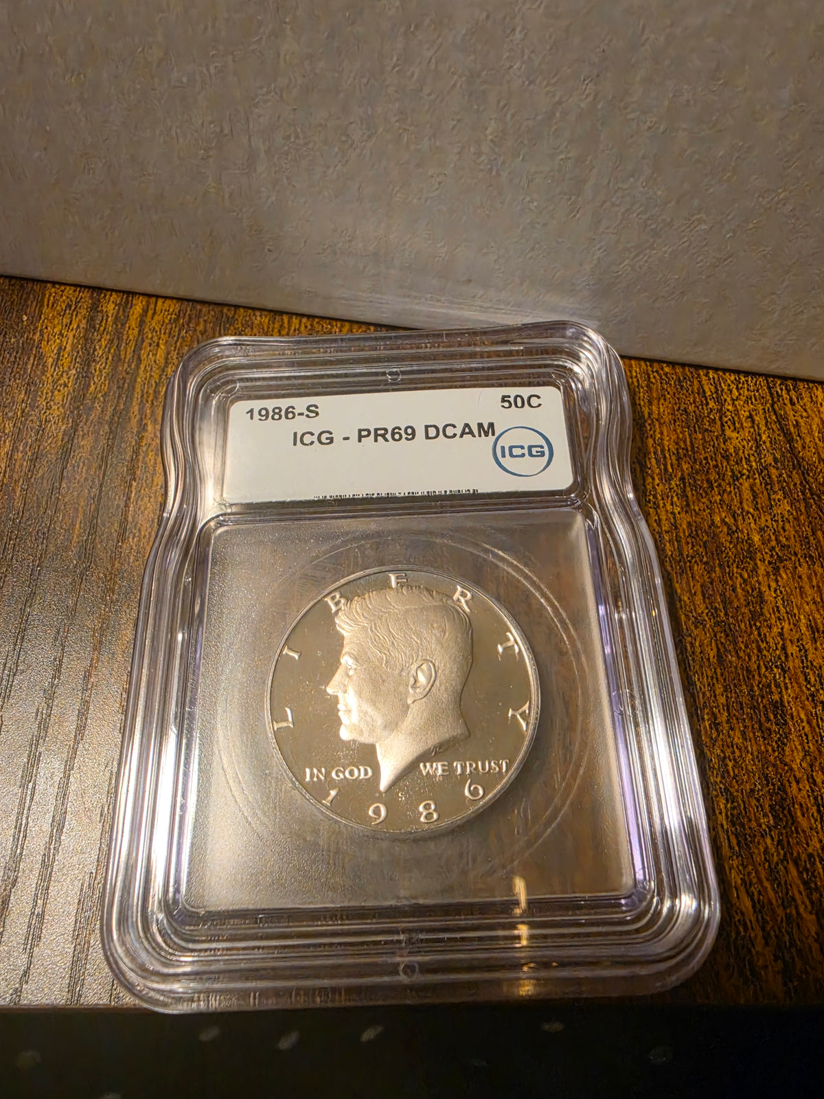 1986-S 50c ICG-PR69DCAM Kennedy Half Dollar Slab