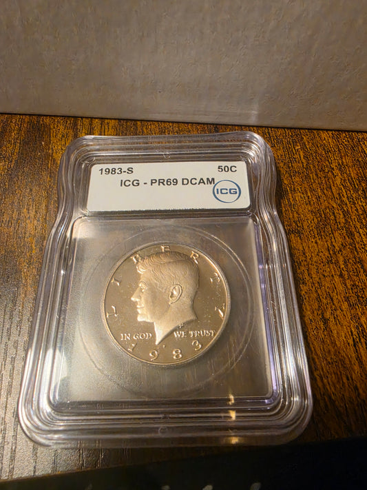 1983-S 50c ICG-PR69DCAM Kennedy Half Dollar Slab