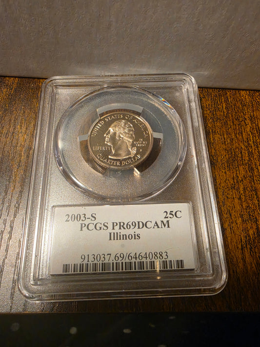 2003-S 25C Illinois,PR69DCAM PCGS