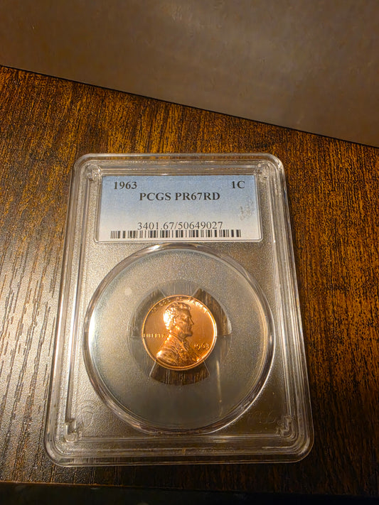 Slab 1963 1C, RD  PCGS PR67