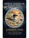 COMMON LOON North American Wildlife UHR Colorized 1 Oz Copper Medal Card 2026