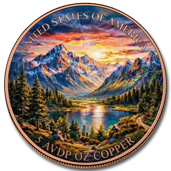 American Bald Eagle 5 oz High-Relief Colorized Copper Round