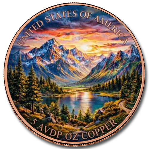 American Bald Eagle 5 oz High-Relief Colorized Copper Round