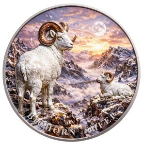 1 oz Bighorn Sheep – North American Wildlife Series .999 Fine Copper Colorized Ultra High-Relief Round