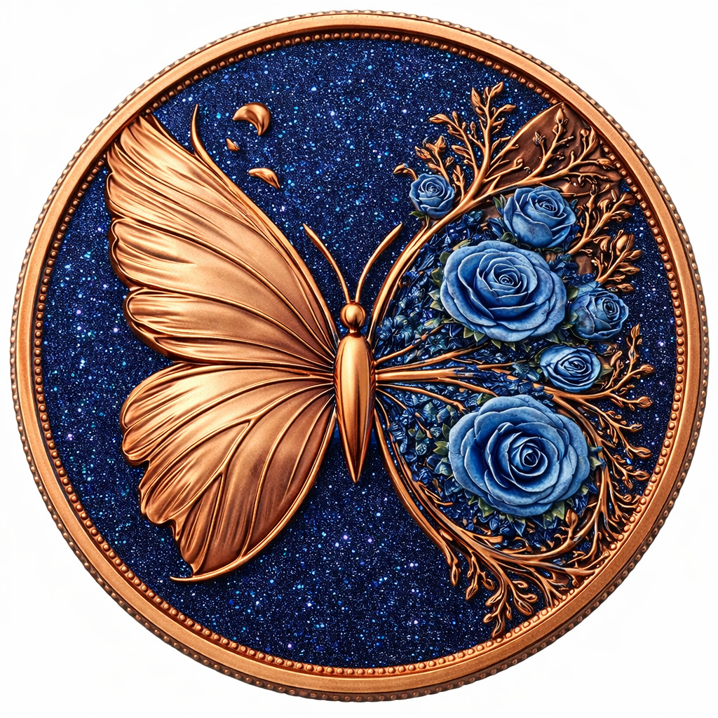 METALMORPHOSIS 1 oz .999 Copper Butterfly Art Coin