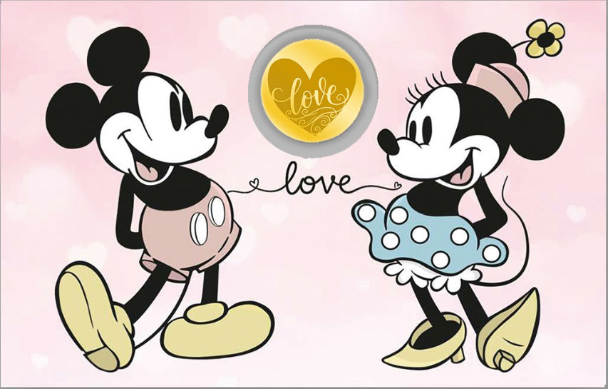 Mickey and Minnie Love 1/1000 999 Fine Gold