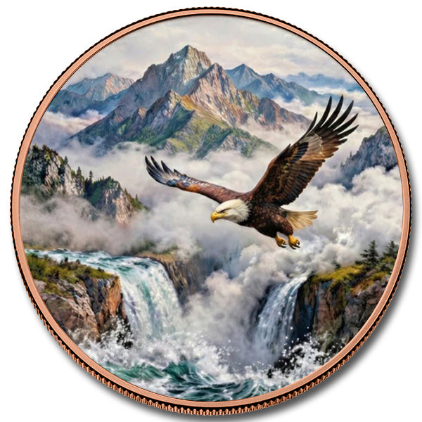American Bald Eagle 5 oz High-Relief Colorized Copper Round