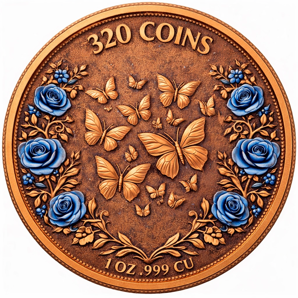 METALMORPHOSIS 1 oz .999 Copper Butterfly Art Coin