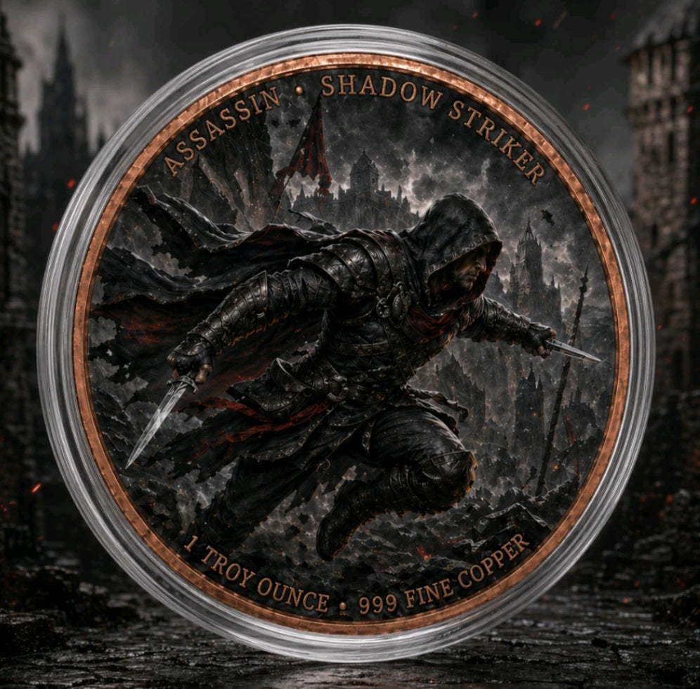 The DuoStack Assassin vs Templar vs Spartan 2x1 oz Copper Medal Set