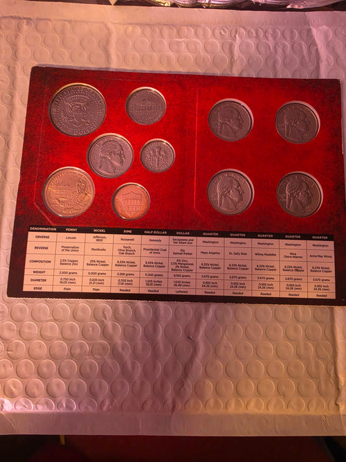 2022 United States Mint Uncirculated Coin Set (Denver Mint) inside its protective packaging with a Certificate of Authenticity