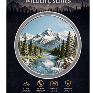 1 oz Bighorn Sheep – North American Wildlife Series .999 Fine Copper Colorized Ultra High-Relief Round