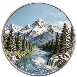 1 oz Bighorn Sheep – North American Wildlife Series .999 Fine Copper Colorized Ultra High-Relief Round